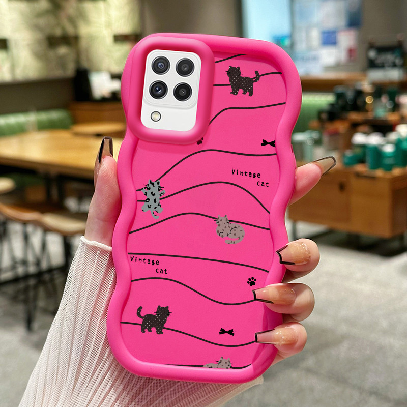 Casing Untuk Samsung A22 M22 M32 Case Casing Kucing Leopard pola HP Cesing lunak Silikon Softcase Ma