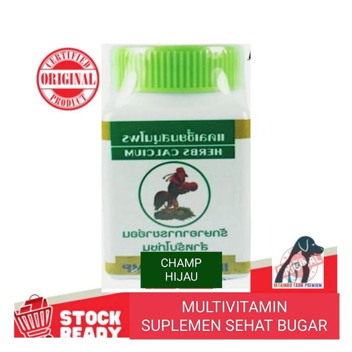 KAMLANG KERING SUPLEMEN MULTIVITAMIN AYAM CHAMP HIJAU IMPORT THAILAND readyyy