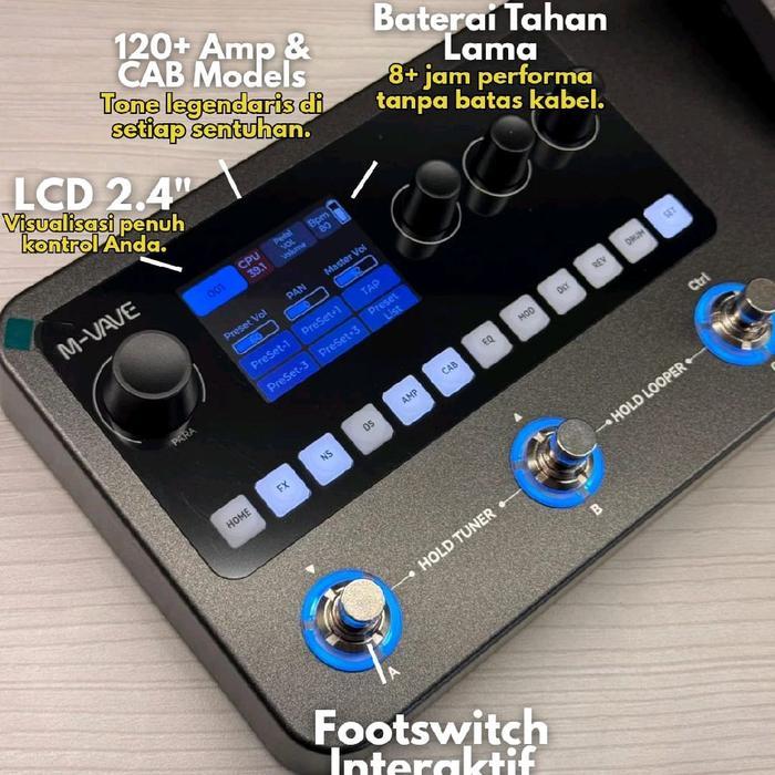 Effect Gitar M-Vave MK 20 Efek MVave MK20 Efek Digital Mvave MK-20 Multi-Effects Processor for