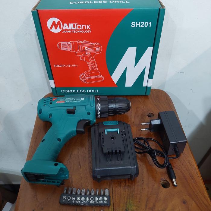 Mailtank Sh 201 Mesin Bor Baterai 21V - Bor Cordless Drill 1 Baterai
