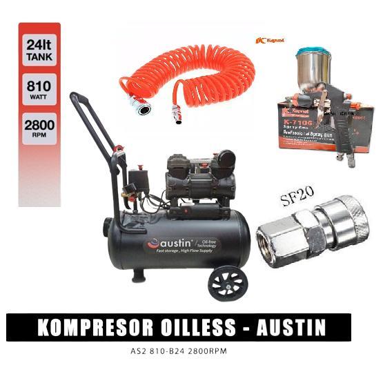 Paket kompresor lengkap paket ngecat  rumahan spraygun  kompresor siap pakai Mesin kompresor 1HP - p