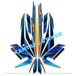 Stiker Striping Motor suzuki satria fu 2008 hitam-biru