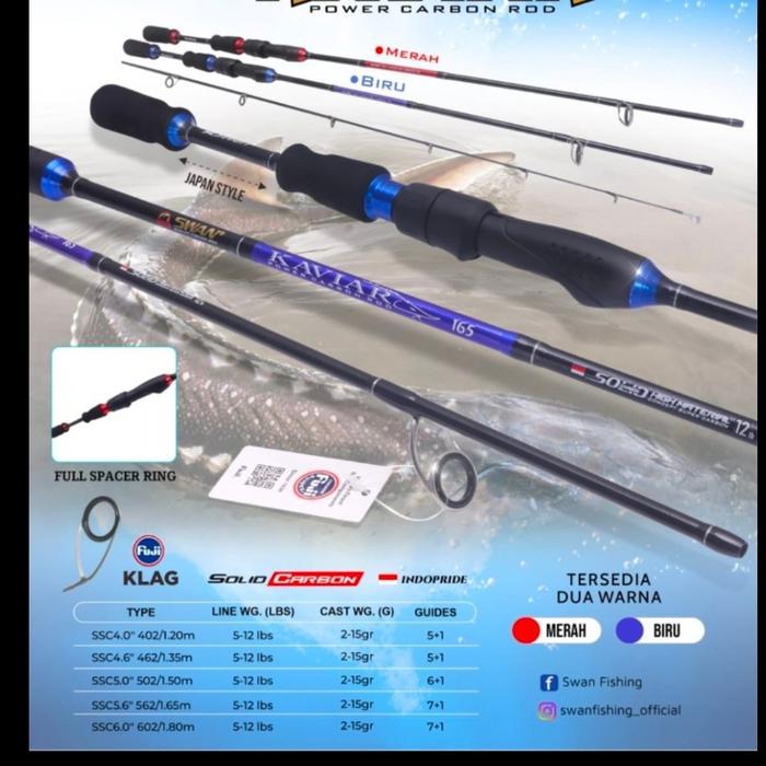 Ready joran swan kaviar solid carbon 120 135 150 165 180 joran pancing