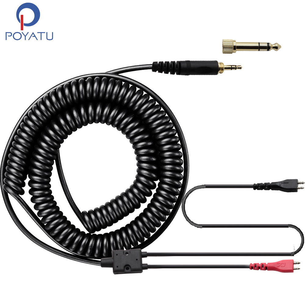 Poyatu Spring Relief Coiled Headphone Cables for Sennheiser HD25 HD25-1 HD25-1 II HD25-C HD25-13 HD
