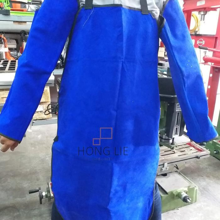 Apron Las Kulit Set(Dada +Lengan)/Celemek Kulit Las Biru