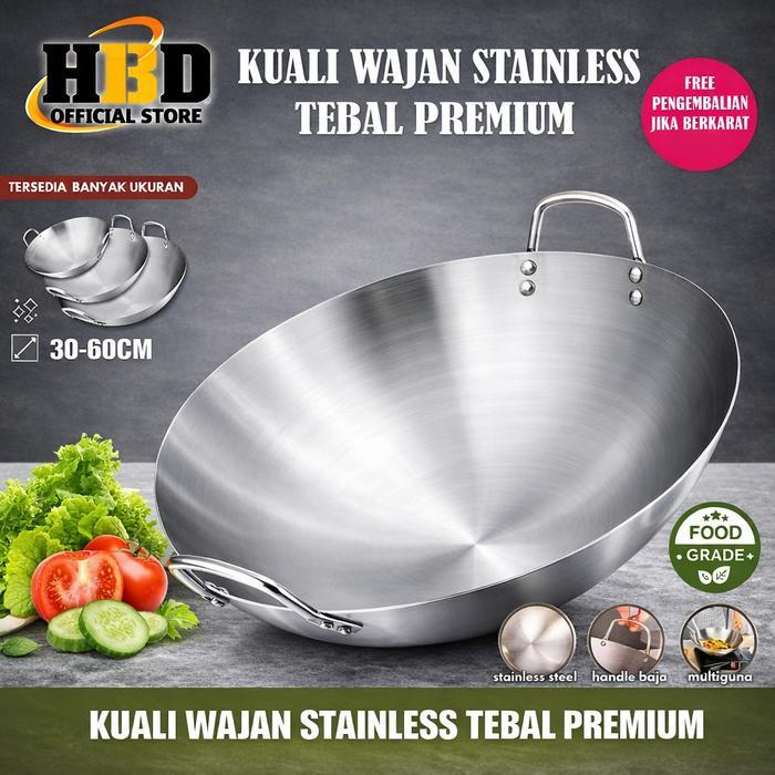 Bolde Store - Wajan Stainless Steel, Anti Karat Dan Lengket Wajan Penggorengan Anti Lengket
