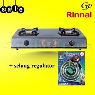 Rinnai Ri-522C Kompor Gas 2 Tungku Teflon Ri 522 C Rinai Ri522C Pasti Ori