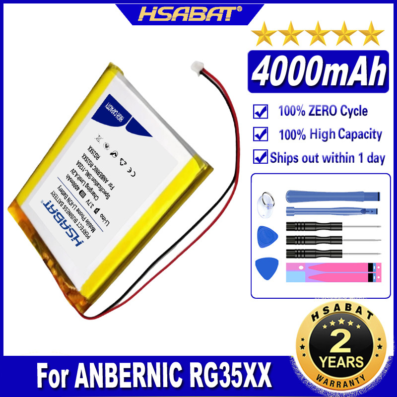 HSABAT RG 35XX 4000mAh Battery for ANBERNIC RG35XX RG 35XX Plus 754663 Batteries