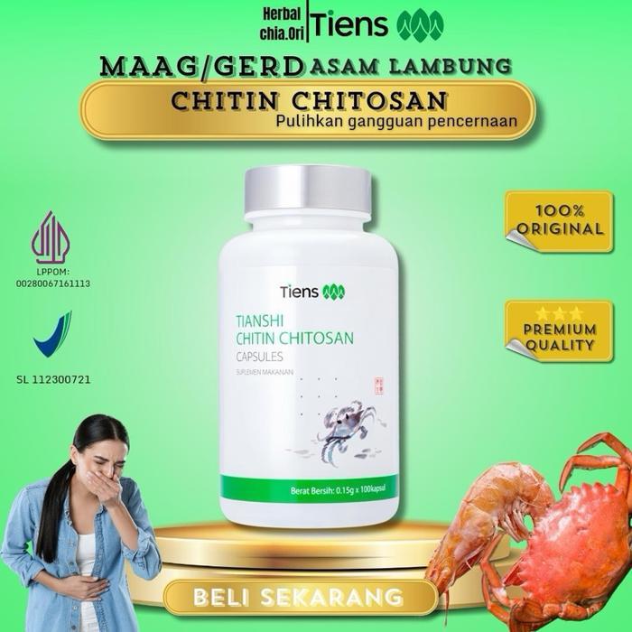 ( Nutrisi Serat Alami Chitosan )Tianshi Chitin Chitosan Untuk kesehatan asam lambung mengandung