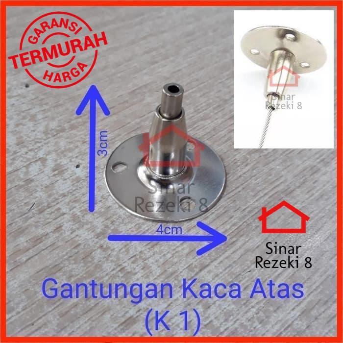 Gantungan Bracket Rak Ambalan Kaca ATAS K1 / Kawat Seling Sling Baja .