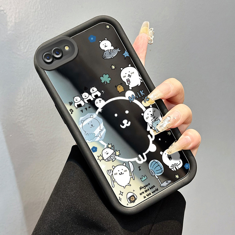 Casing Hp OPPO A5 A3s A12E Realme C1 Case Casing Gambar karakter anime Pola Kasus cermin tangga Kasu