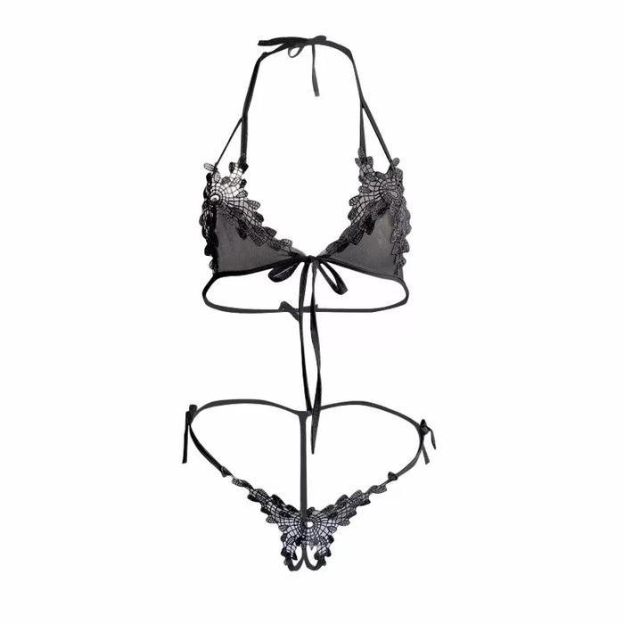 Diskon Lingerie Sexy Hot Bikini Hollow Open Crotch Transparan Bra Set B09 New