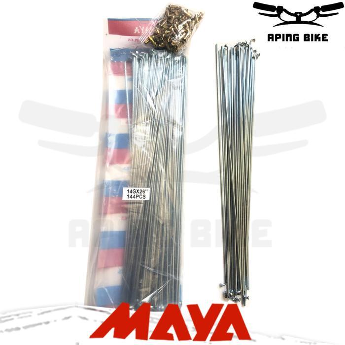 Jari Jari Maya Sepeda 26+/700 14G x 282mm Chrome Ruji Spokes Sepeda