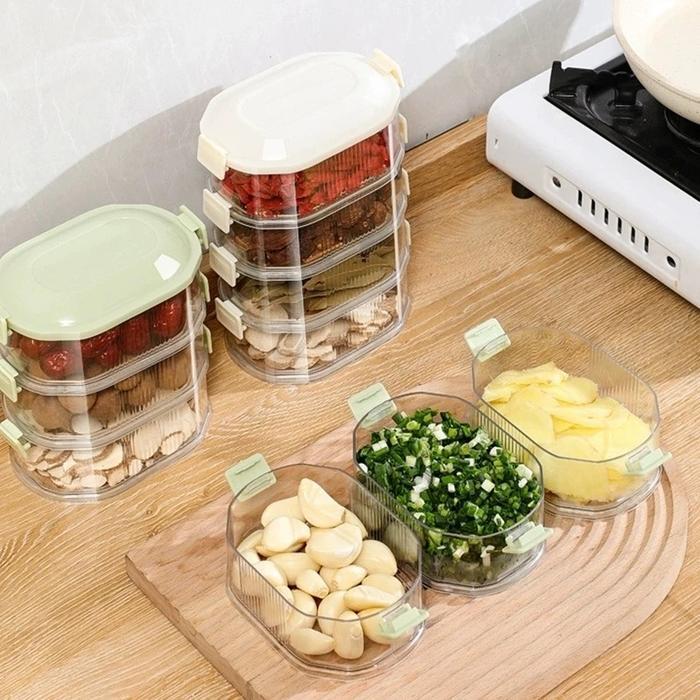 Luxuryhomes - Toples Dapur Tempat Bumbu Susun Tingkat / Toples Dapur 4 Susun / Toples Dapur 5 Susun