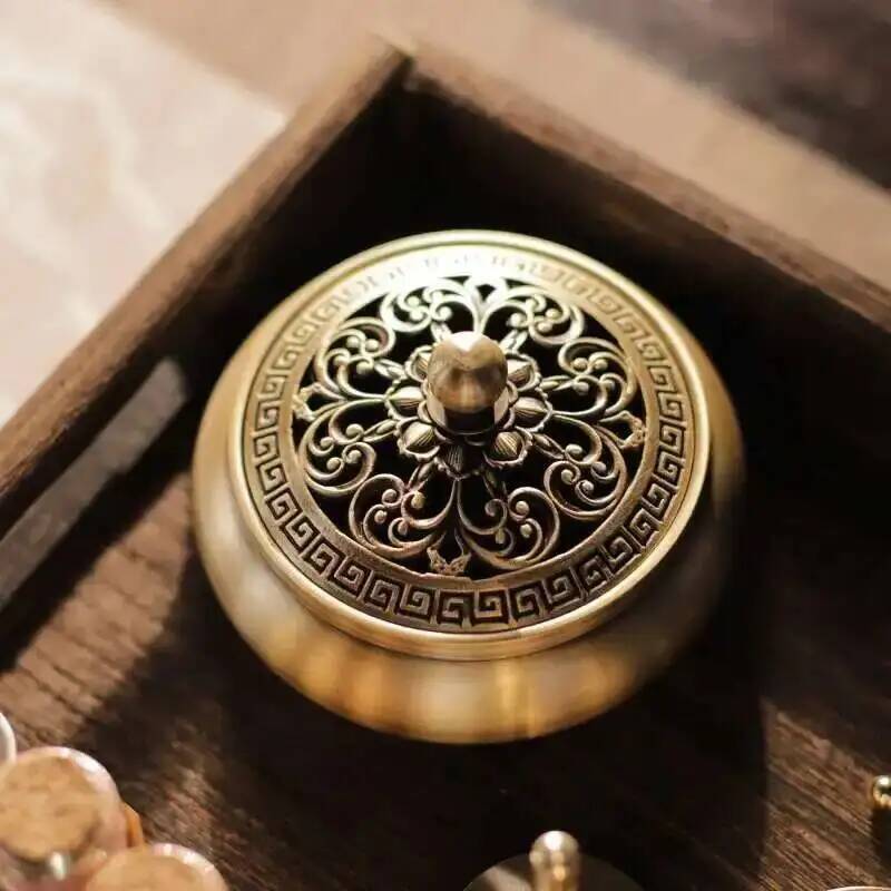 Brass Incense Burner Portable DIY Zen Incense Burner Seal Incense Ceramic Set Hand Fragrance Powder