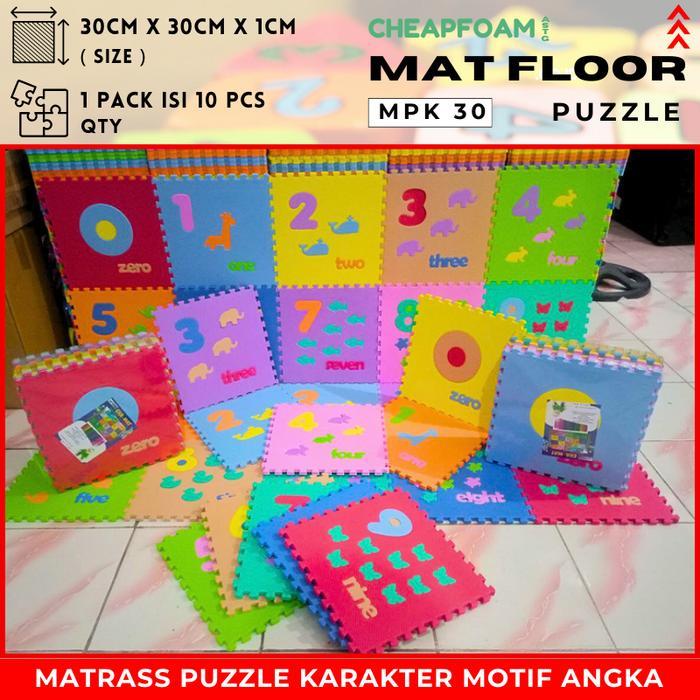 Terlaris Matrass Puzzle Ekamat Karpet Puzzle 30cmx30cm tebal 1cm Puzzle MOTIF KARAKTER Angka Mainan