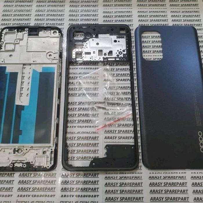 Kesing Housing Casing Fullset Oppo Reno 6 4g Tulang Frame + Bazel + Backdoor Original