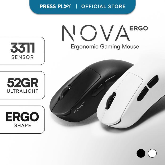 Press Play Nova Ergo Ergonomic Wireless Gaming Mouse Terbaru 