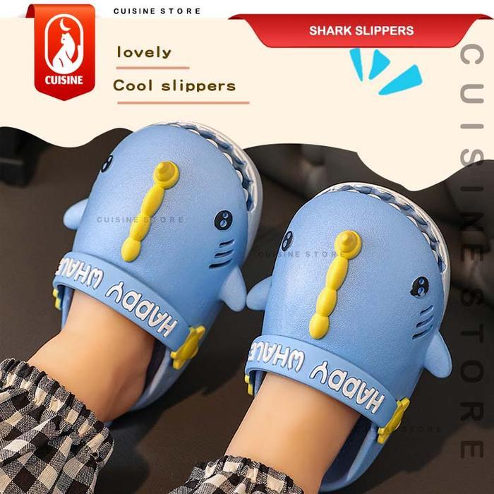 Chacha Sandal Selop Anak Shark Whale Family, Sendal Sepatu Karet Ikan Hiu Paus, Sandal Slop Tali
