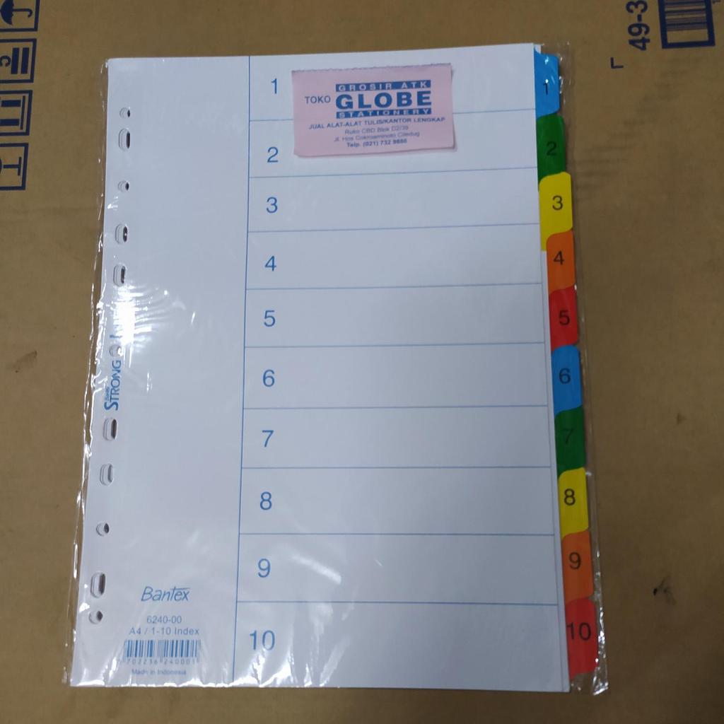 Divider Bantex 6240 - 00 A4/ 1 - 10 ( index nomor 1 - 10 )