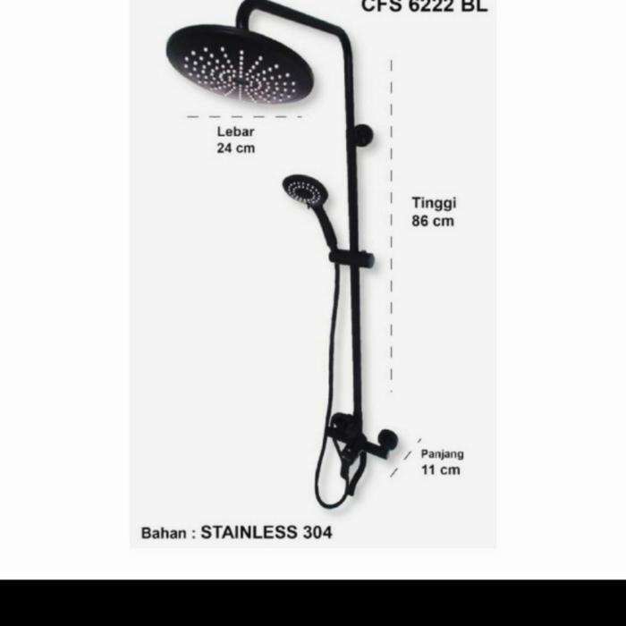 Shower Tiang Column Black/Shower Panas Dingin