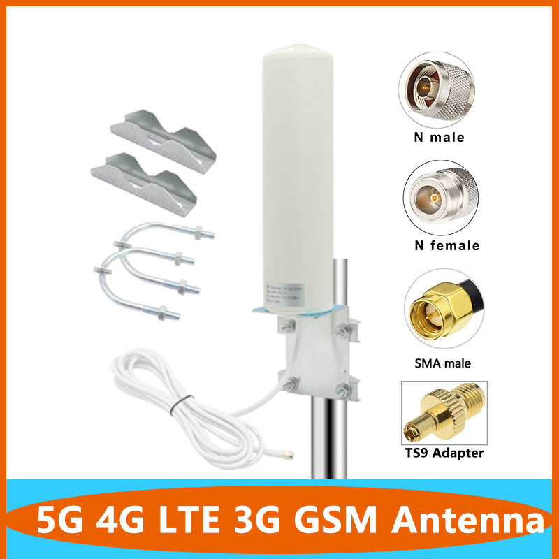 Long Range 5G 4G LTE 3G GSM Omni WiFi Aerial 600~4900Mhz IP67 Outdoor