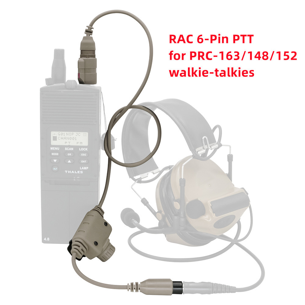 Tactical Ptt RAC 6 Pin PTT for PRC-163/148/152 Harris Military Radio