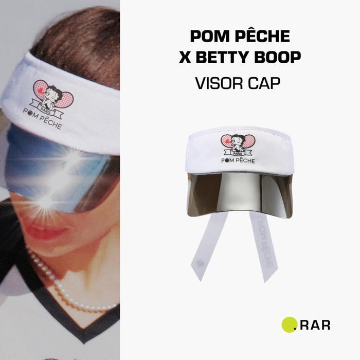 Pom Peche x Betty Boop Visor Cap - White - Topi Olahraga Wanita
