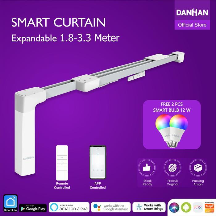 [] Rel Gorden Otomatis Smart Curtain Expandable 1.8-3.3 Meter, Curtain Adjustable, Gorden Tirai
