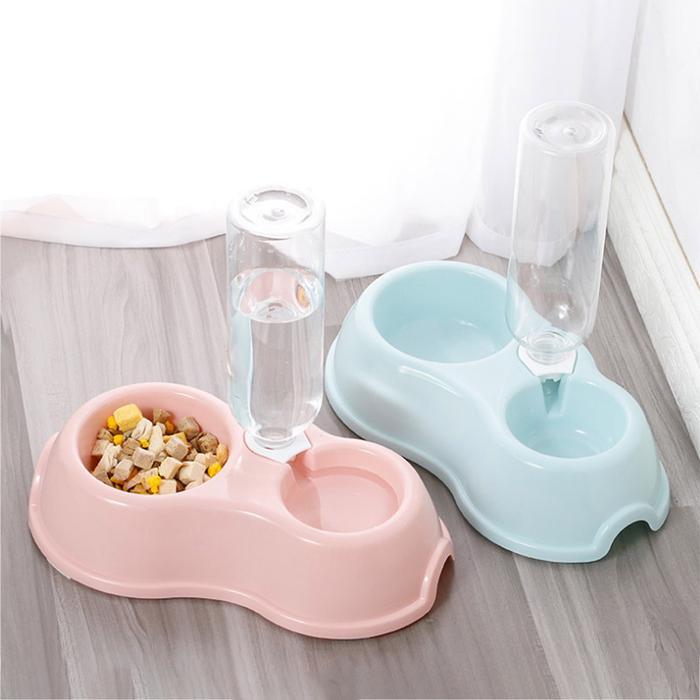 tempat makan kucing otomatis 500ml tempat minum kucing otomatis mangkok kucing anjing wadah makanan