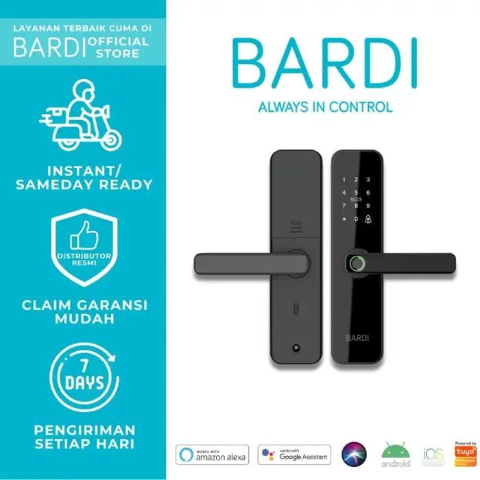 Kunci Pintu Digital Bardi Z01 Smart Doorlock Fingerprint, Pin, Kartu & Aplikasi Tbk