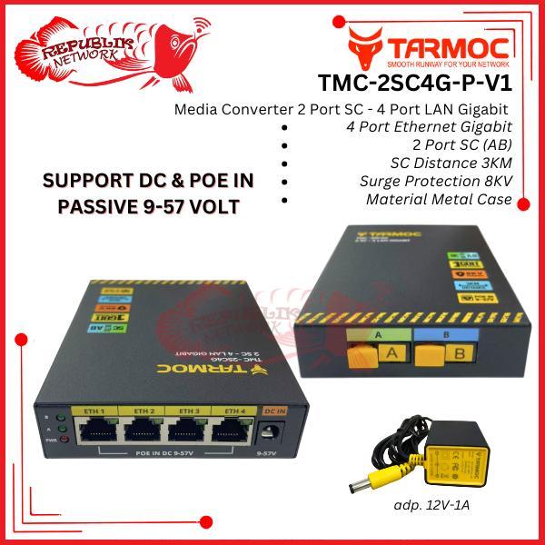 Tarmoc Tmc-2Sc4G-Ab-P-V1 Media Converter 2 Fo 4 Lan Gigabit Poe In