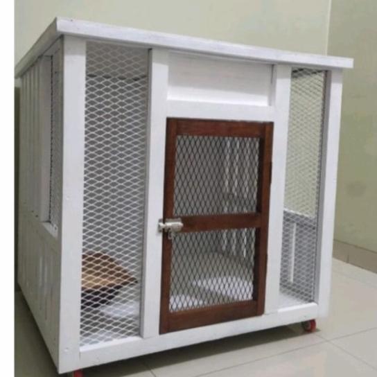 kandang kucing anjing bahan kayu custom kawat premium