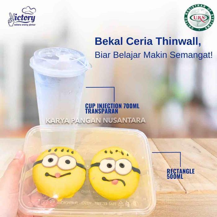 THINWALL VICTORY GELAS CUP INJECTION 24 OZ 700 ML PLASTIK BOBA SET PER PCS