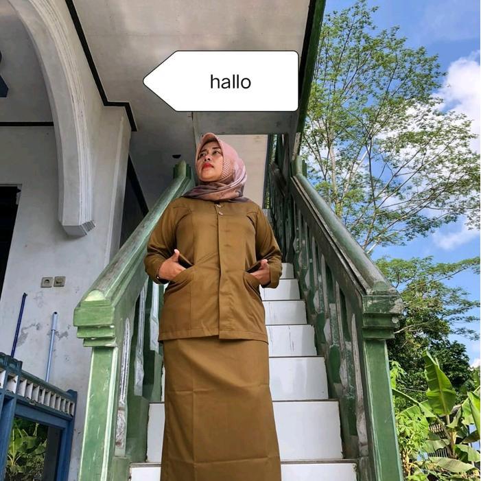 setelan keki tua wanita guru/asn/pns/p3k/pemda/kesehatan