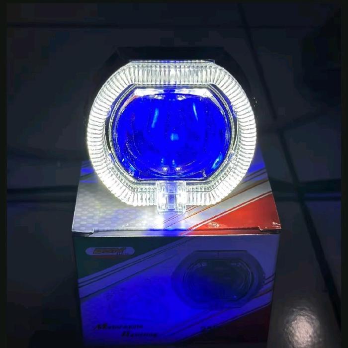 Lampu depan / lampu utama biled projie mini 2,5inchi putih kuning hi/low motor mobil