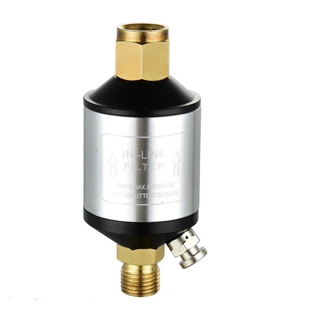 Water Separator for Plasma Cutter 1/4 inch Air Inlet Push Button Drain Valve Efficient Aerosol and S