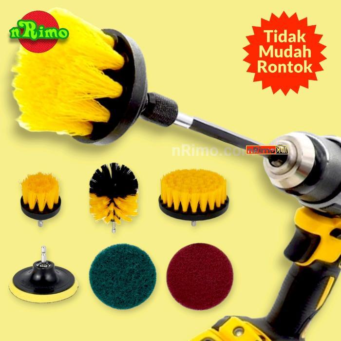 Krisbow - Mata Bor Kepala Sikat Bor Listrik Electric Drill Brush Attachment Cleaning Head Set