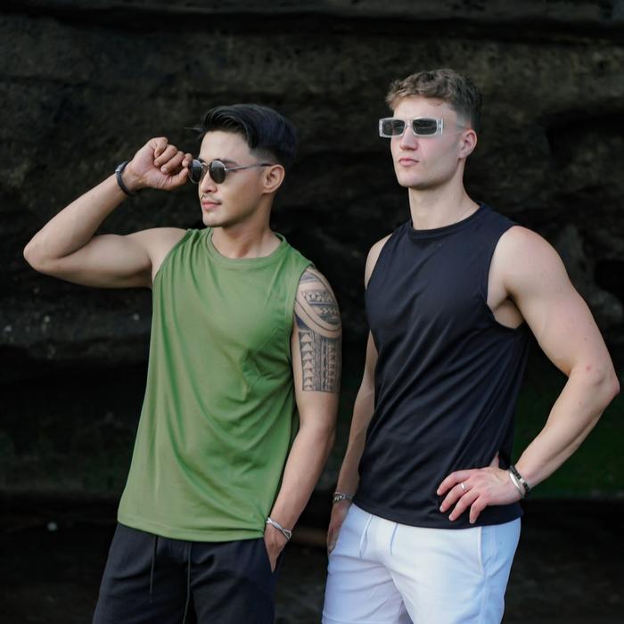 Promo Tanktop Pria Cocobeach X Beachwell Tanktop Pantai Tanktop Gym Fitness Olahraga Outdoor