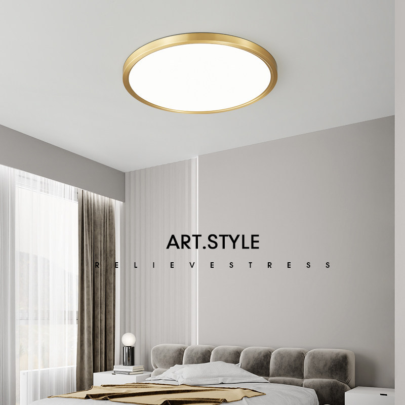 Brass Black Flush Mount Ceiling Light Modern Minimalist Design White Acrylic Shade Ceiling Lamp For