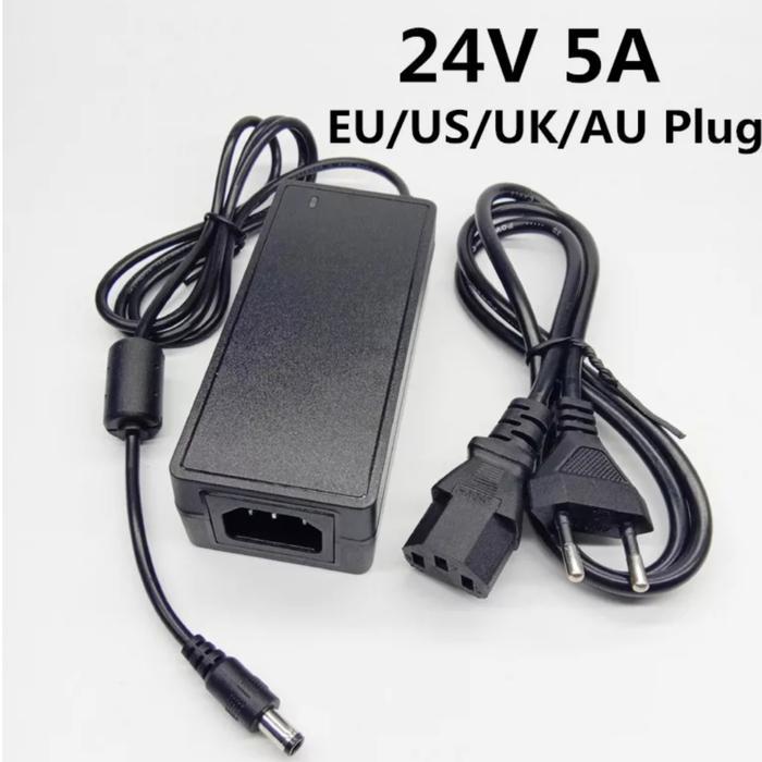 Universal Power Adaptor Charger Dc 24V 5A Supply Ac 100-240V 24 Volt