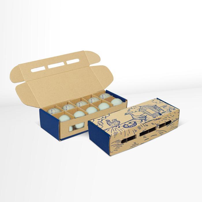 kardus telur asin isi 10 box telur sekat dus tray telur print biru