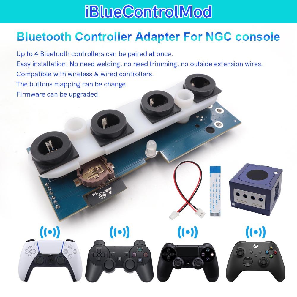iBlueControlMod Wireless Bluetooth Controller Internal Adapter For GameCube Console Wireless