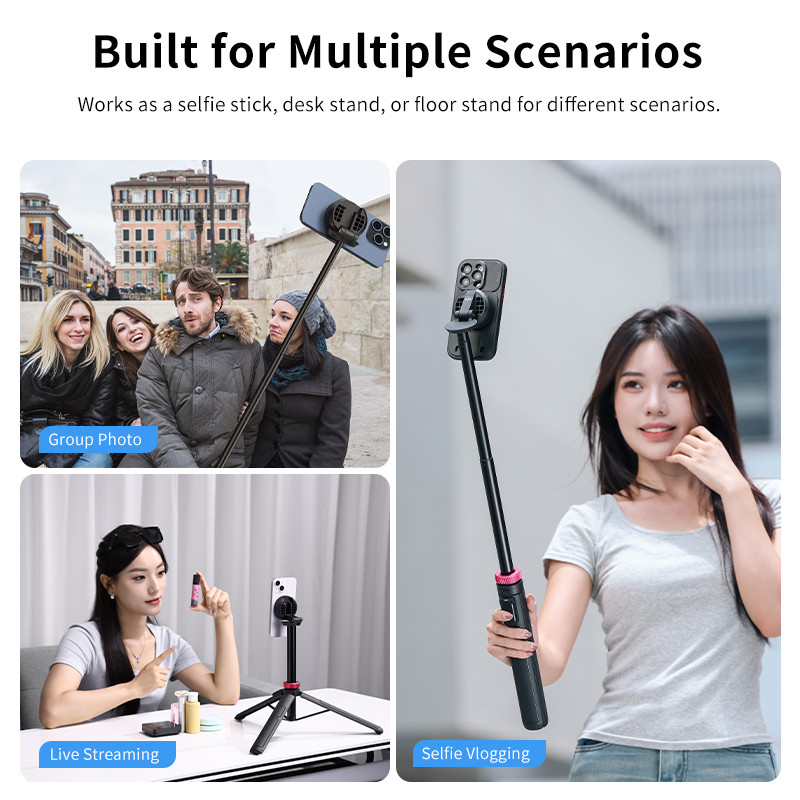 Ulanzi MT-84 Magnetic Tripod Portable Selfie for iPhone 15 14 13 Pro Pro Max for Live Streaming