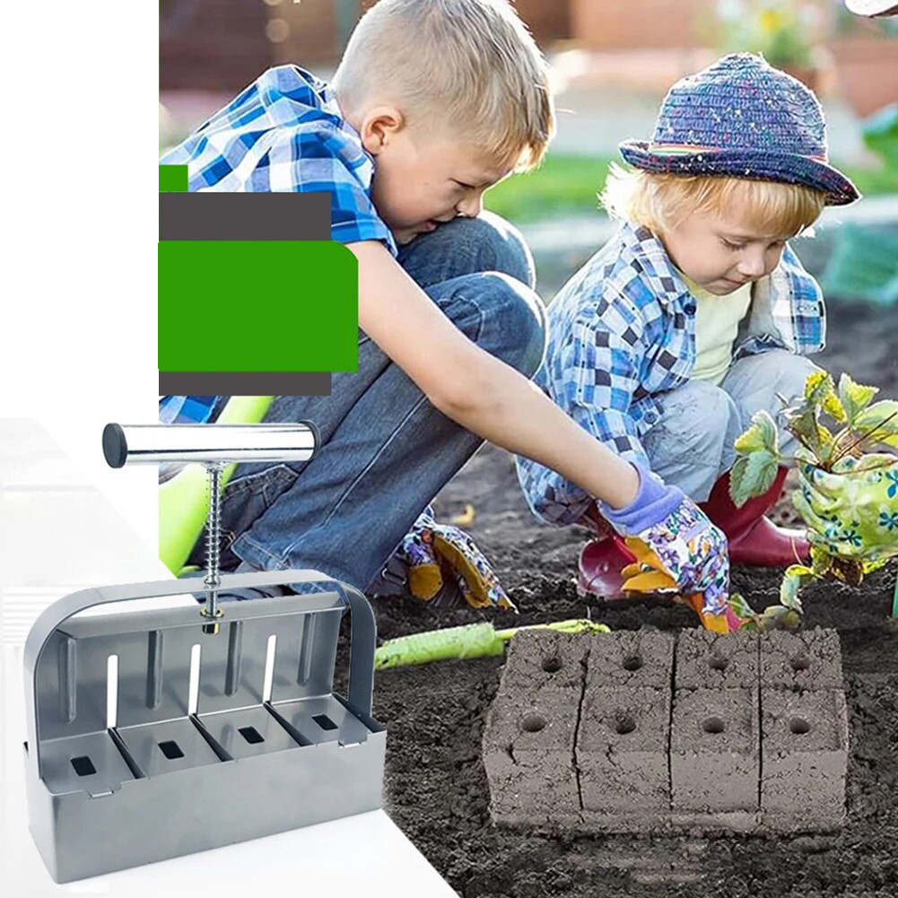 Handheld Seedling Soil Blocker Soil Block Maker Stainless Steel Seedling Nursery Tools Durable Soils