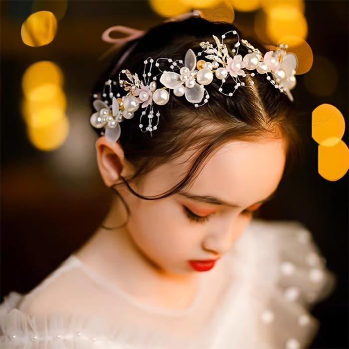 zhamusSuper Fairy Leaves Flowers Garland Hair Band Bridal Sweet Wedding Dress Children Headwear