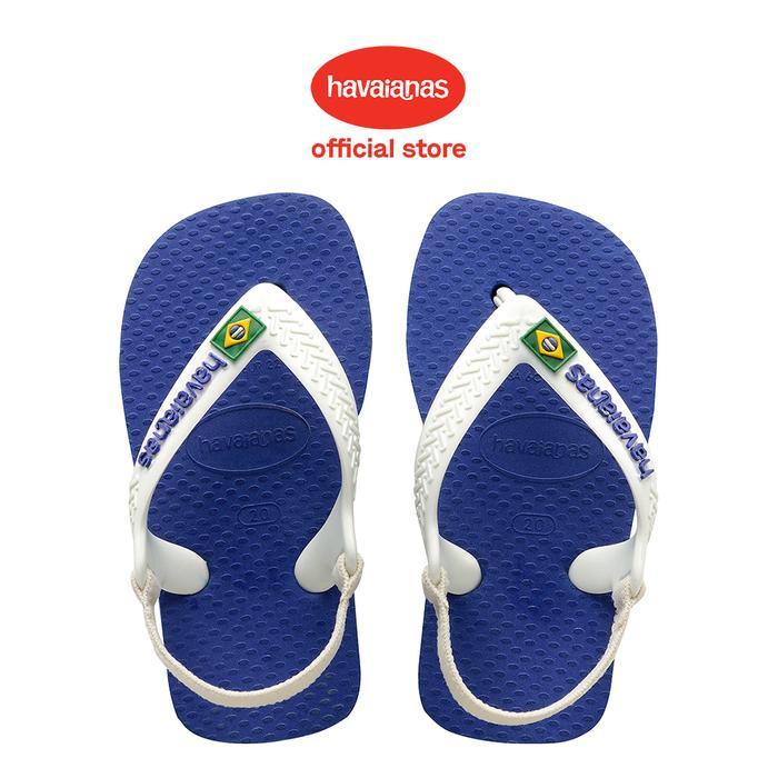 TERLARIS Havaianas Brasil Logo Marine Blue Baby Sandals - Sandal Anak