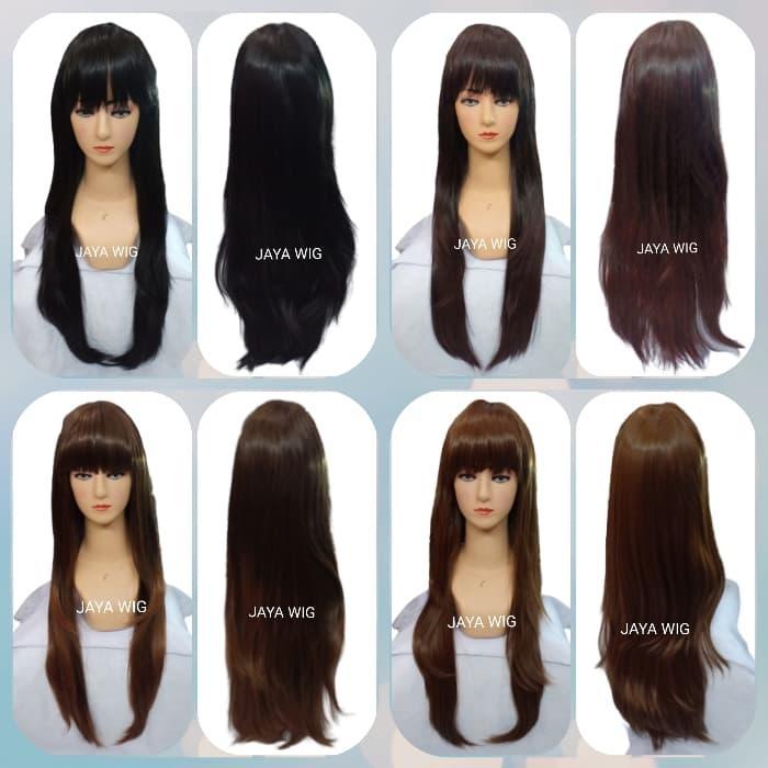 Sale Wig Rambut Palsu Wanita Lurus Panjang Poni Depan / Wig Panjang