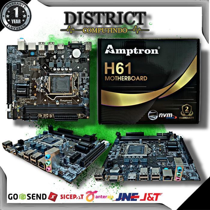 Diskon Motherboard H61 Amptron Lga1155