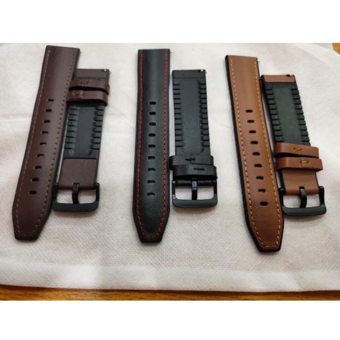 STRAP TALI JAM LEATHER KULIT RUBBER FOR FOSSIL SMARTWATCH GEN 4 5 22MM *